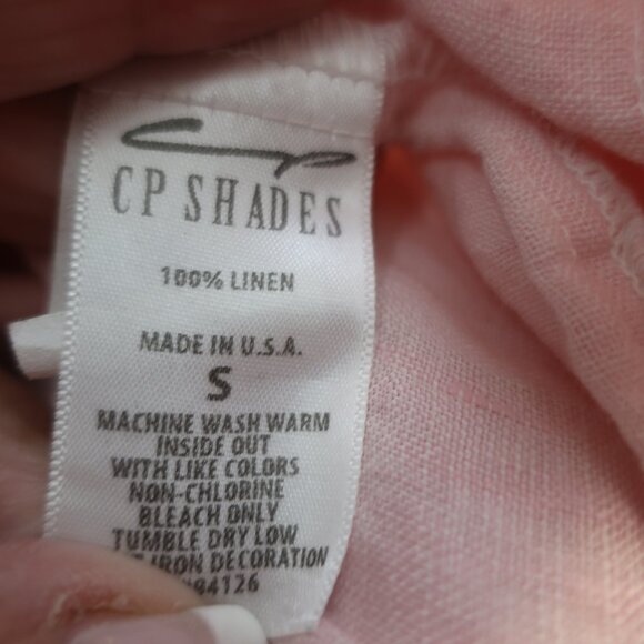Womens CP Shades Pink 100% Linen Shirt Dress S - Picture 6 of 6